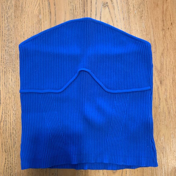Dynamite ribbed royal blue cropped tube top - Picture 3 of 5